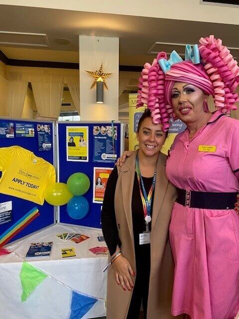 A nurse and Make Care Matter team member Kate at Scarborough Pride 2024